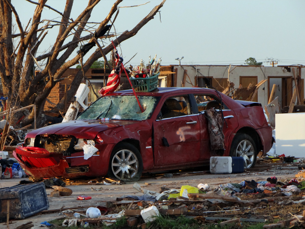 EF5 Tornado Damaged Cars in Oklahoma Zero To 60 Times