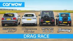 Bentayga Speed vs AMG G63 vs Cayenne Turbo – SUV DRAG RACE