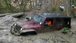 Jeep Wrangler Stuck Deep in the Mud