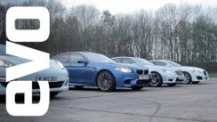 Drag race- BMW M5 vs Porsche Panamera S vs Mercedes E63 AMG vs Jaguar XFR