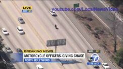 Motorcycle Police Chase on Freeway