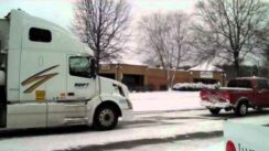 Dodge Ram Tows Semi Truck in Snow!