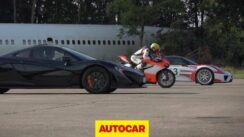 McLaren P1 vs Porsche 918 Spyder vs Ducati 1199 Superleggera Drag Race