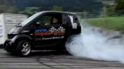 Smart Car with Hayabusa Turbo Engine doing Donuts & Burnouts!