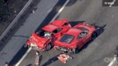 Supercar Crash in Japan with 8 Ferraris & Lamborghini