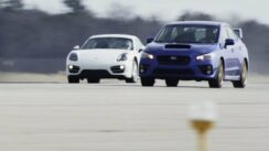 2015 Subaru WRX STI vs 2014 Porsche Cayman Standing Mile Test