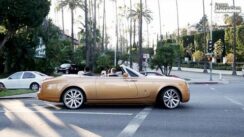 Gold Rolls Royce Causes a Car Crash