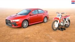 Mitsubishi Lancer Evolution GSR vs Honda CRF450R