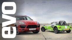 Porsche Cayenne vs Caterham 7 Track Battle