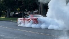 Amazing Car Show Exits with BIG Smoky Burnouts
