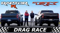 2023 Ford F-150 Raptor R vs Ram 1500 TRX Drag Race & Off-Road Race