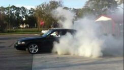 Huge Mercury Marauder Burnout Smoking the Tires