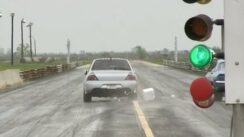 Super Fast Mitsubishi EVO at Drag Strip