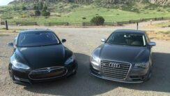 2013 Tesla Model S P85 vs Audi S8 0-60 Mashup Review