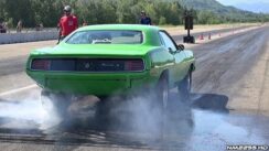 Plymouth ‘Cuda 440 V8 Burnout at the Drag Strip