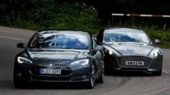 Tesla Model S takes on the Aston Martin Rapide S